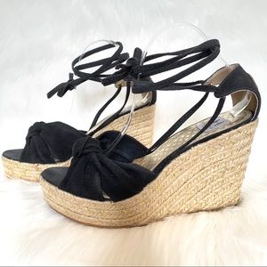 Halston Heritage Cancas Espadrille Wedges Black 10